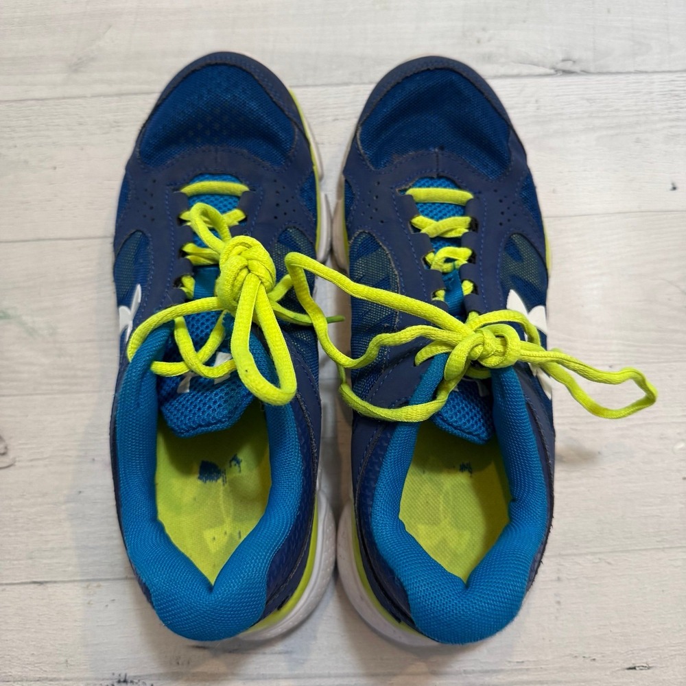 Under armour kids blue yellow athletic‎ running shoes big kids size 5 - Picture 8 of 11
